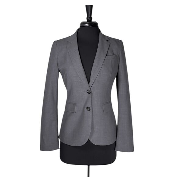 Banana Republic Women's Blazer Gray Wool Stretch Office Business Suit Jacket 6 - Picture 1 of 10